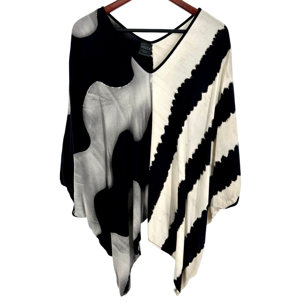 SYLCA Womens One Size Wearable Art to Wear Kimono Style Blouse Shirt Top Artsy